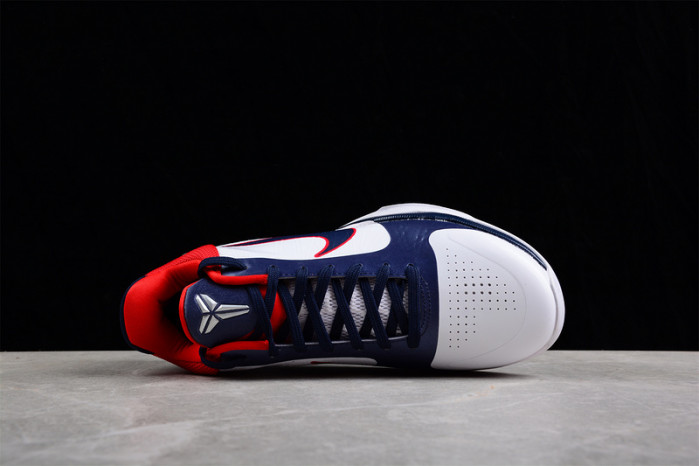 NIKE ZOOM KOBE 5 USA WHITE OBSIDIAN SPORT RED 386430-103
