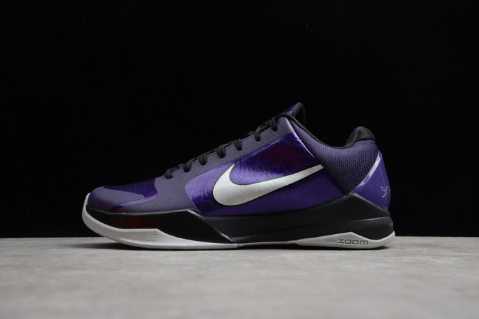 Nike Zoom Kobe 5 Ink Metallic Silver Black Purple Shoes 386430-500