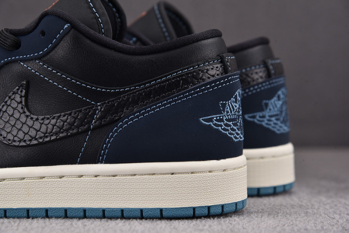 Jordan 1 Low SE Black Dark Obsidian Snakeskin (Women