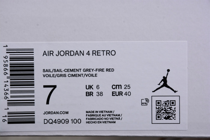AIR JORDAN 4 CANVAS SAIL CEMENT GREY DQ4909-100