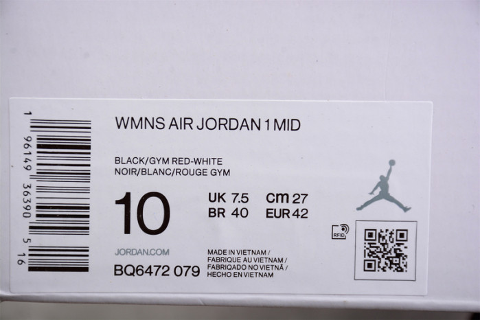 Jordan 1 Mid Alternate Bred Toe (W) BQ6472-079
