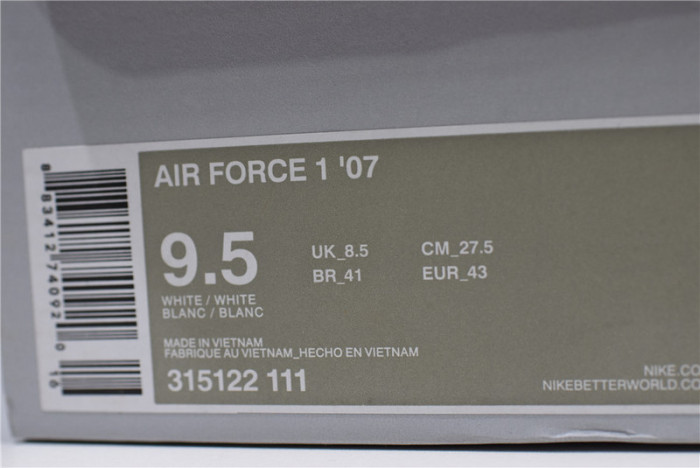 Nike Air Force 1 07 All Triple White Classic Shoes Sneakers AF1 315122-111