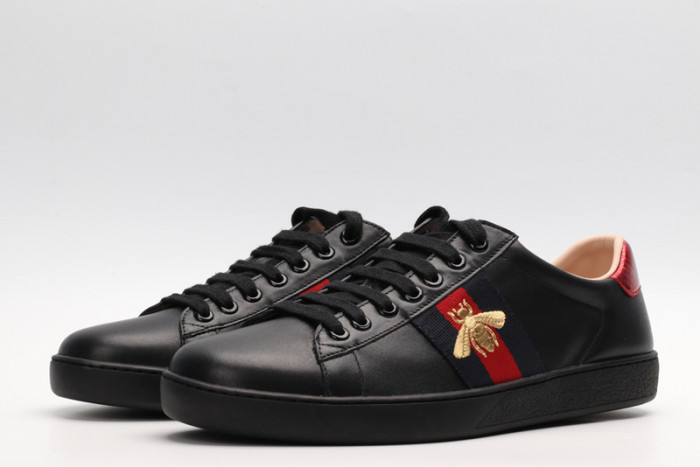 G*u*i ace embroidered low-top sneaker black with bee mens 431942-a38g0