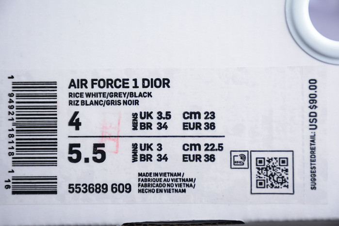 Nike Air Force 1 Low White Dark Grey Black Shoes 553689-609