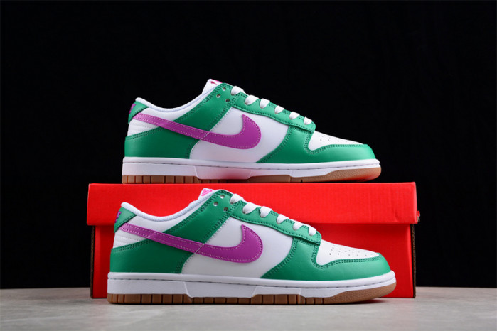 Nike Dunk Low White Stadium Green Fuchsia (Women