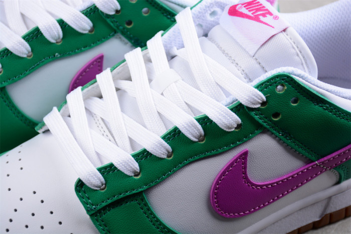 Nike Dunk Low White Stadium Green Fuchsia (Women