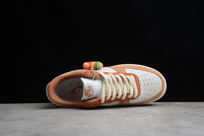 Nike Air Force 1 07 Low ESS Wheat Orange White Shoes CW2288-855