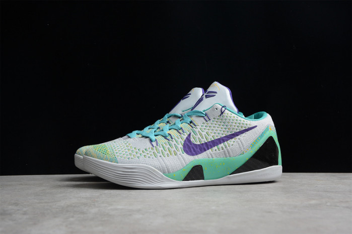 NIKE KOBE 9 GREY GREEN PURPLE 630487-005
